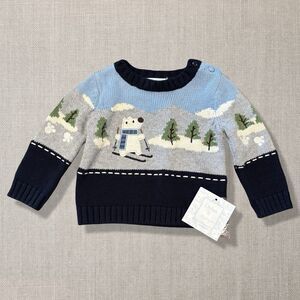 Dylan & Abby Polar Bear Ski Sweater Blue Gray Baby Boys 12–18 Months New